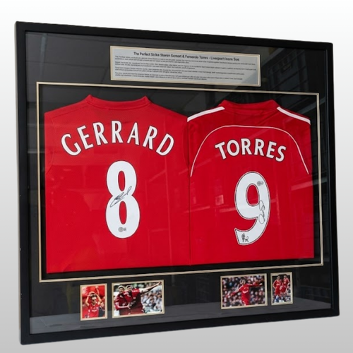 Anfield Heroes Gerrard and Torres Signed Liverpool Jersey - With Frame
