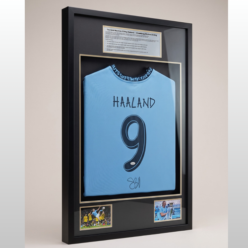 Erling Haaland Signed Puma Manchester City Authentic Jersey JSA - With Frame