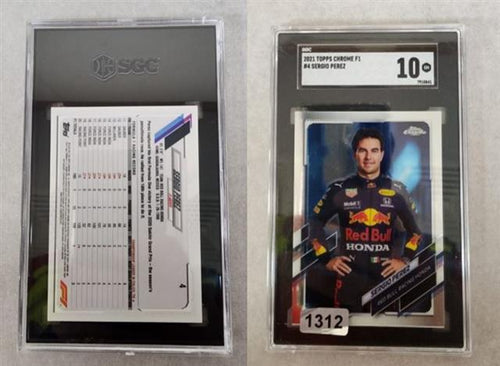 2021 Topps Chrome F1 Sergio Perez Card Graded SGC 10 Rare Collectible Item