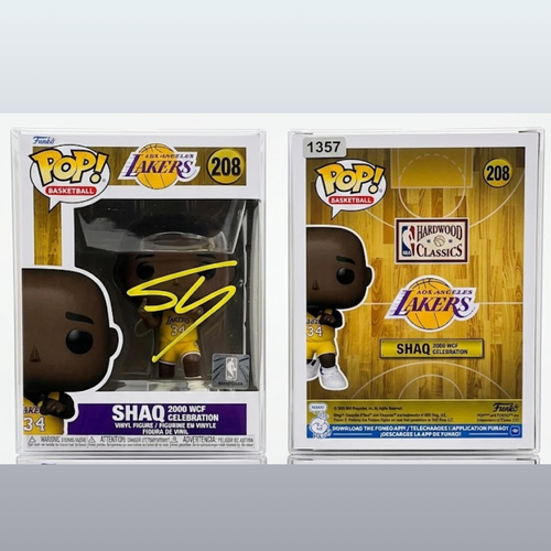 Shaquille O'Neal Signed Shaq 208 Funko Pop Lakers 2000 WCF Beckett Witnessed COA
