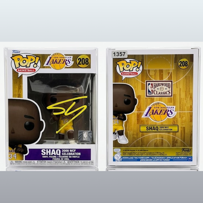 Shaquille O'Neal Signed Shaq 208 Funko Pop Lakers 2000 WCF Beckett Witnessed COA
