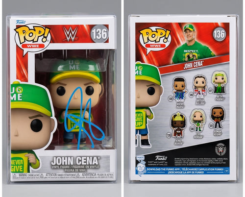 John Cena Signed Funko Pop 136 WWE Green Gear Legend Fiterman Certified COA