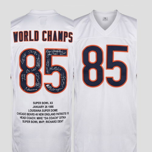 1985 Chicago Bears Super Bowl XX Jersey Signed by 18 Players JSA Beckett