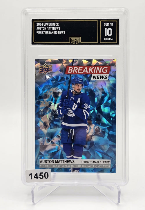 2024 Upper Deck Auston Matthews BN27 Breaking News Mint 10 Hockey Card