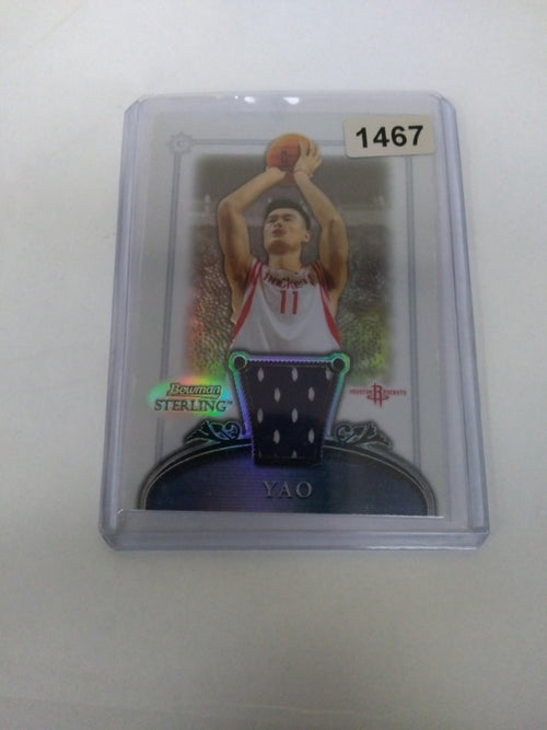 2007-08 Topps Bowman Sterling Yao Ming Game Used Jersey Patch HOF Rockets