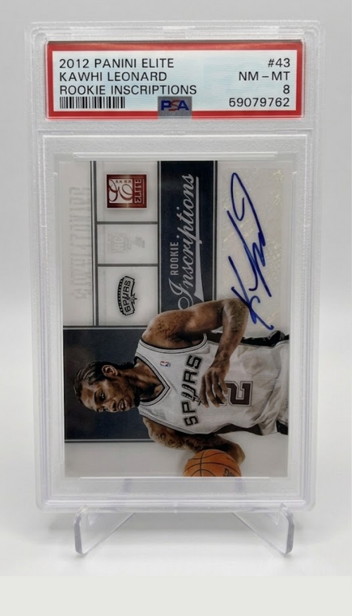 2012 Panini Elite RC 43 Inscriptions Kawhi Leonard PSA 8 DNA Auto 10