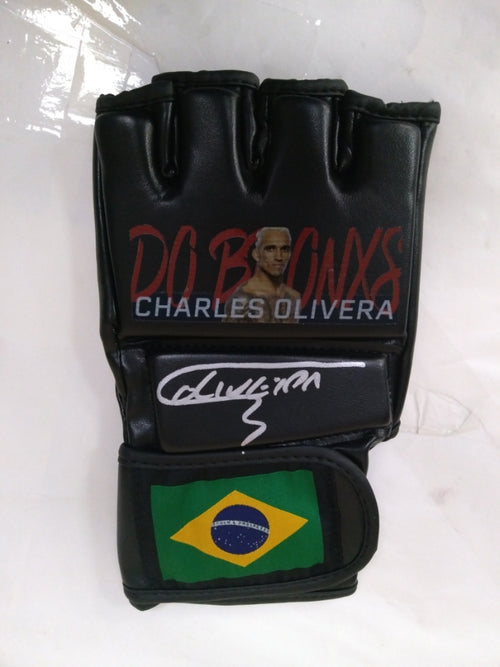Charles Oliveira Signed Custom Brazil MMA Glove Official Beckett Authentication