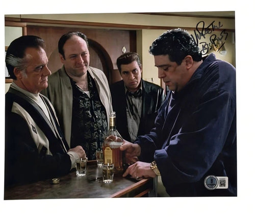 Vincent Pastore Signed The Sopranos 8x10 Photo Inscribed Big Puss Beckett
