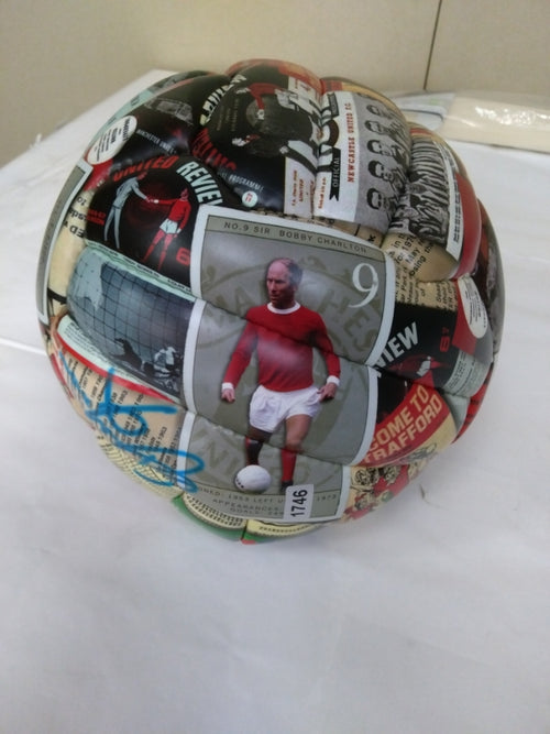 Signed Manchester United Soccer Ball by Legends Gordon McQueen Terry Morgan