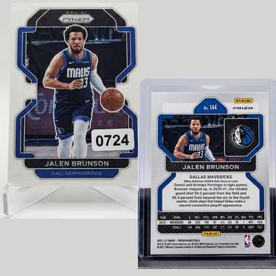 2021 22 Panini Prizm Jalen Brunson Blue 199 Color Match Card Mavericks