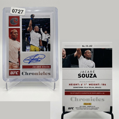 2021 Panini Chronicles UFCJacare Souza SignaturesAuto CSJSZTradingCard