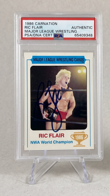 Ric Flair 1986 Carnation Major League Wrestling Autographed WWE Card