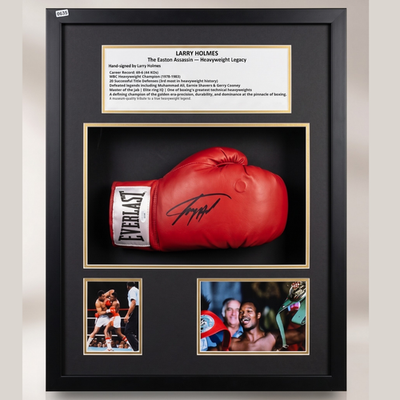 Larry Holmes HOF HW Signed Everlast Glove JSA 20Defences - With Frame