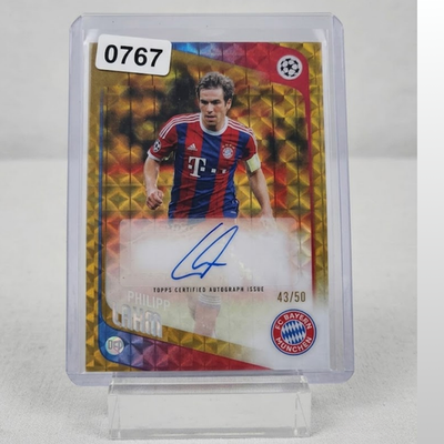 2025 26 Topps Chrome UEFA CC Lahm Legends Auto Gold Lava Refractor 50