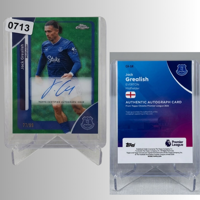2026 Topps Chrome Premier League Jack Grealish Auto Green 75 Card
