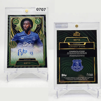 Topps Gold Premier League 2025 26 Everton Beto Auto Out of 25 Card