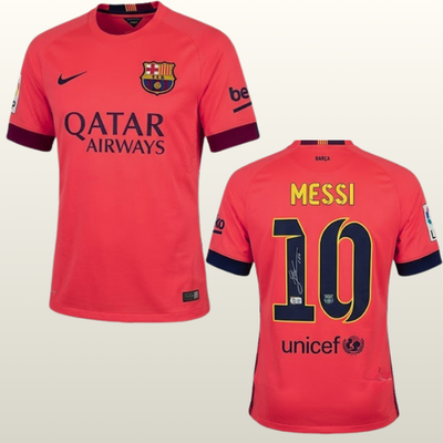 Lionel Messi Authenticated Signed Jersey FCB Orange Soccer Jerseys