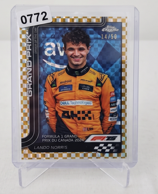 2025 Topps Chrome Logofractor Formula 1 Lando Norris Gold 50 Card
