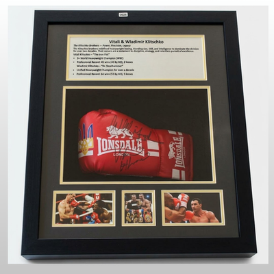 Vitali and Wladimir Klitschko Lonsdale Glove Beckett - With Frame