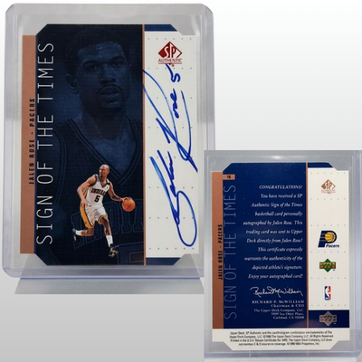 Jalen Rose Sign of the Times Auto Indiana Pacers Signed Trading Card