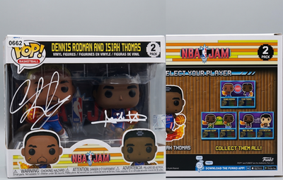 Dennis Rodman Isiah Thomas Signed Schwartz NBA Jam 2 Pack Funko Pop