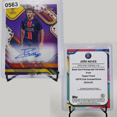 299 Joao Neves Purple Refractor 2024 25 Topps Finest UEFA UCC Soccer