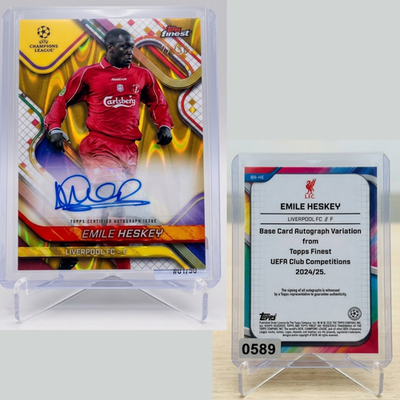 Topps Finest 2024 25 UEFA Club Emile Heskey Liverpool Auto BAHE Card