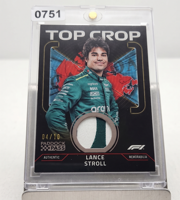 2024 Paddock Pass F1 Lance Stroll Top Crop Relic Black 10 of 10 Card