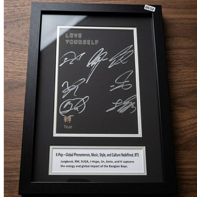 BTS Signed Love Yourself Tear Album JSA Global Grammy - With Frame