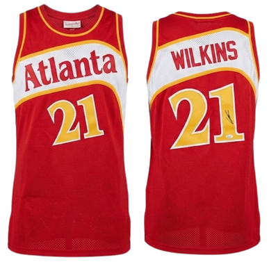 Dominique Wilkins Signed Beckett Authenticated Jersey - With Frame