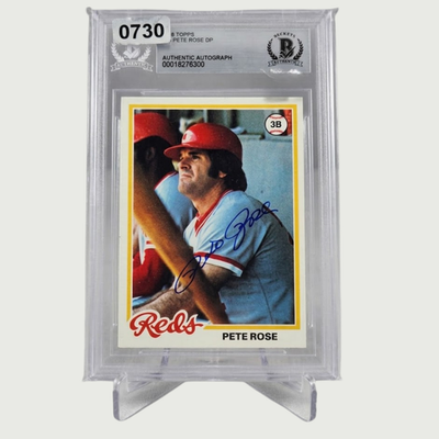 1978 Topps Pete Rose Auto Beckett Certified Soccer TradingCard Singles