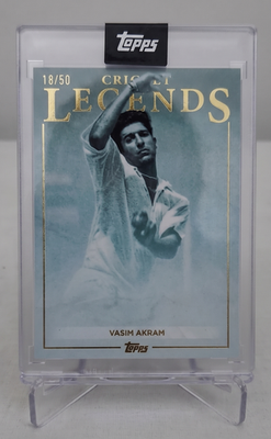 Wasim Akram 50 Pakistan Topps Cricket Legends II Trading Card Singles