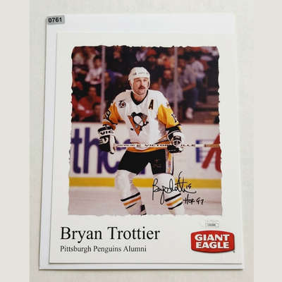 Bryan Trottier Giant Eagle Signed Poster JSA Hockey Photos Authentic