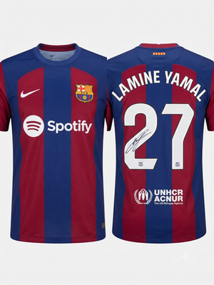 Lamine Yamal Signed Barca Nike Jersey Blaugrana Glory - With Frame
