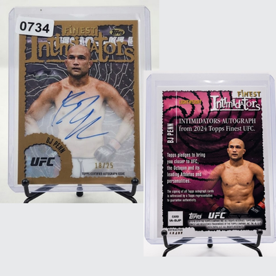 2024 Topps Finest BJ Penn Intimidators Auto Limited to 25 Card Singles