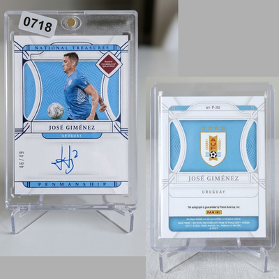 2022 National Treasures Jose Gimenez Auto Penmanship 28 49 Uruguay