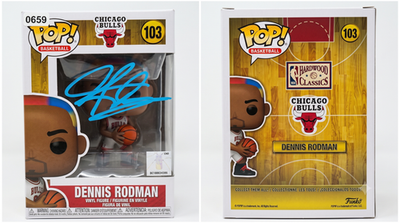 Dennis Rodman Signed Bulls 103 Funko Pop Vinyl Figure JSA Collectible