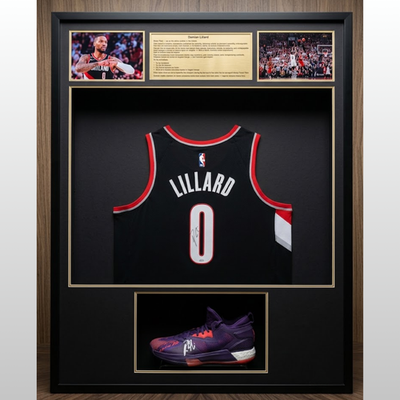 Damian Lillard Signed Adidas Shoe NBA75thAnniversary JSA - With Frame