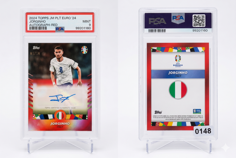 2023-24 Topps Euro Jorginho RED FOILBOARD AUTO /10 PSA 9 #172 Italy