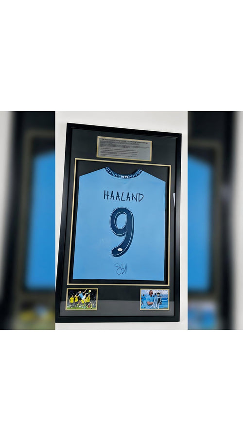 Erling Haaland Signed Puma Manchester City Authentic Jersey JSA - With Frame