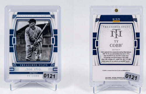 2023 Panini National Treasures Ty Cobb Stats Relic /99 Detroit Tigers Card HOF