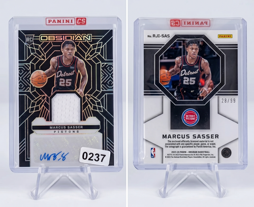 Marcus Sasser 2023-24 Panini Obsidian Electric Etch Rookie RPA Auto 28/99