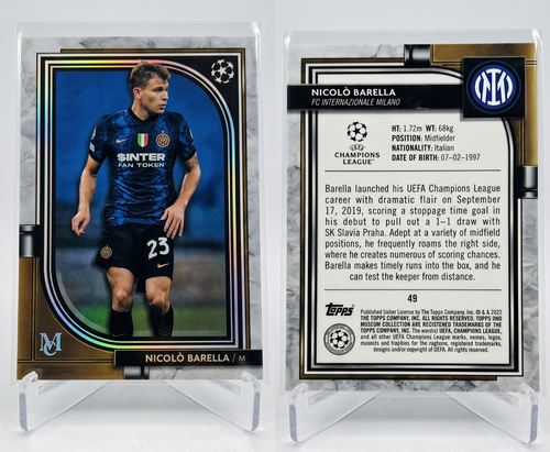 2023-24 Topps Museum Nicol� Barella RUBY Parallel /49 #85 Inter Milan