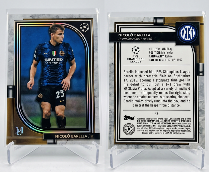 2023-24 Topps Museum Nicol� Barella RUBY Parallel /49 #85 Inter Milan