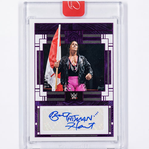 2024 Panini Three Count Bret Hart #AE-BHM Purple Foil Auto /25 Attitude Era Icon