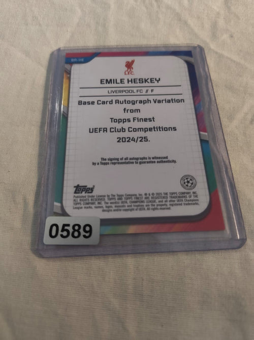Topps Finest 2024 25 UEFA Club Emile Heskey Liverpool Auto BAHE Card