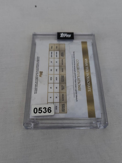 Topps Cricket Legends Volume II 99 Auto Ryan Ten Doeschate Rare Card