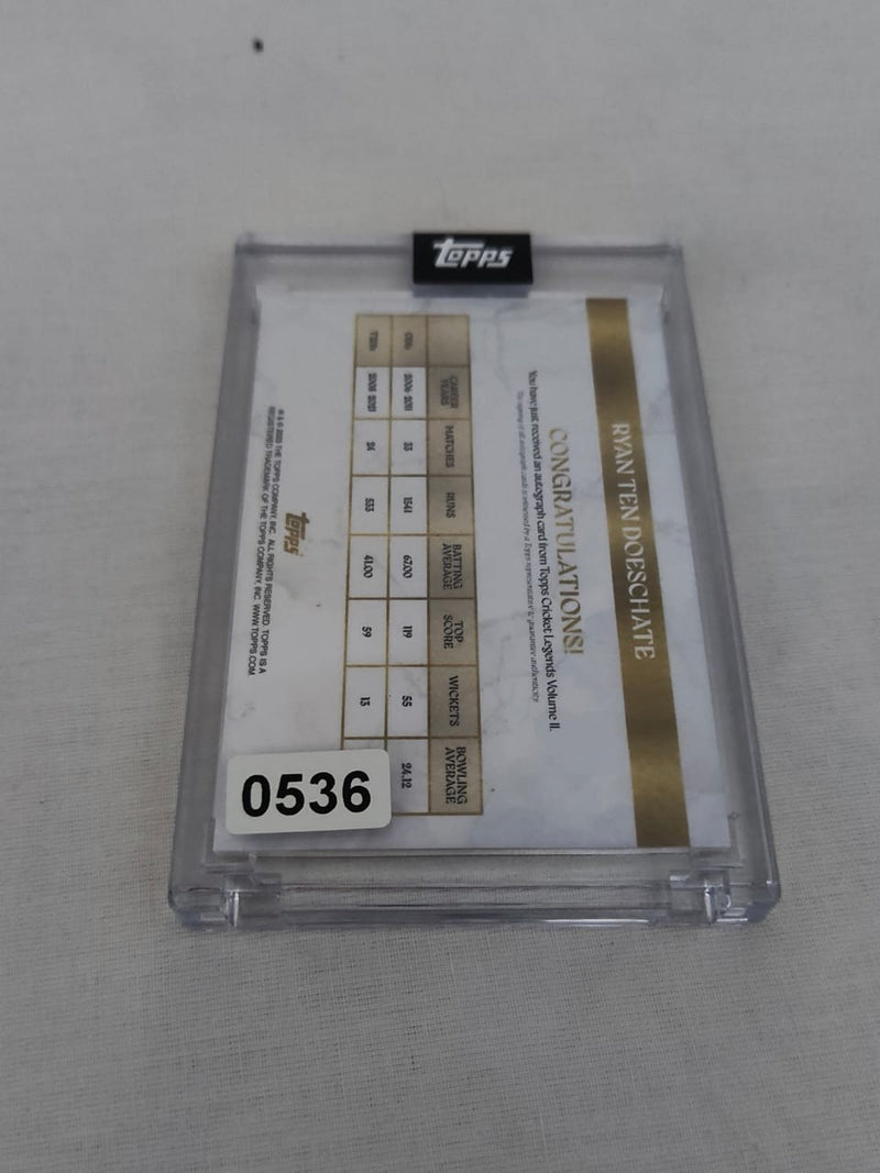 Topps Cricket Legends Volume II 99 Auto Ryan Ten Doeschate Rare Card