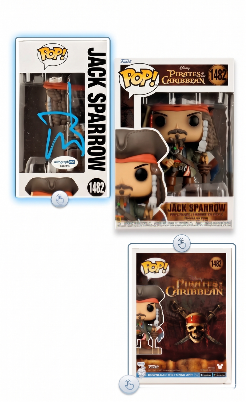 Johnny Depp Signed Pirates of the Caribbean Jack Sparrow Funko Pop Vinyl