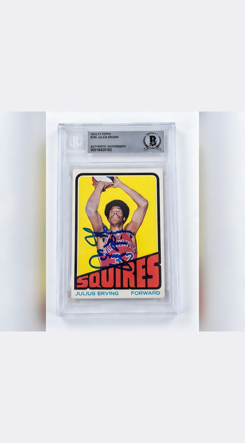 Julius Erving Topps Squires Auto Card 195 Basketball Legend Auth Card